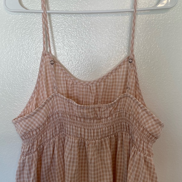 Treasure and Bond: Smocked Midi Dress In Pink Smoke Sarah Check (NWOT) - Picture 5 of 15